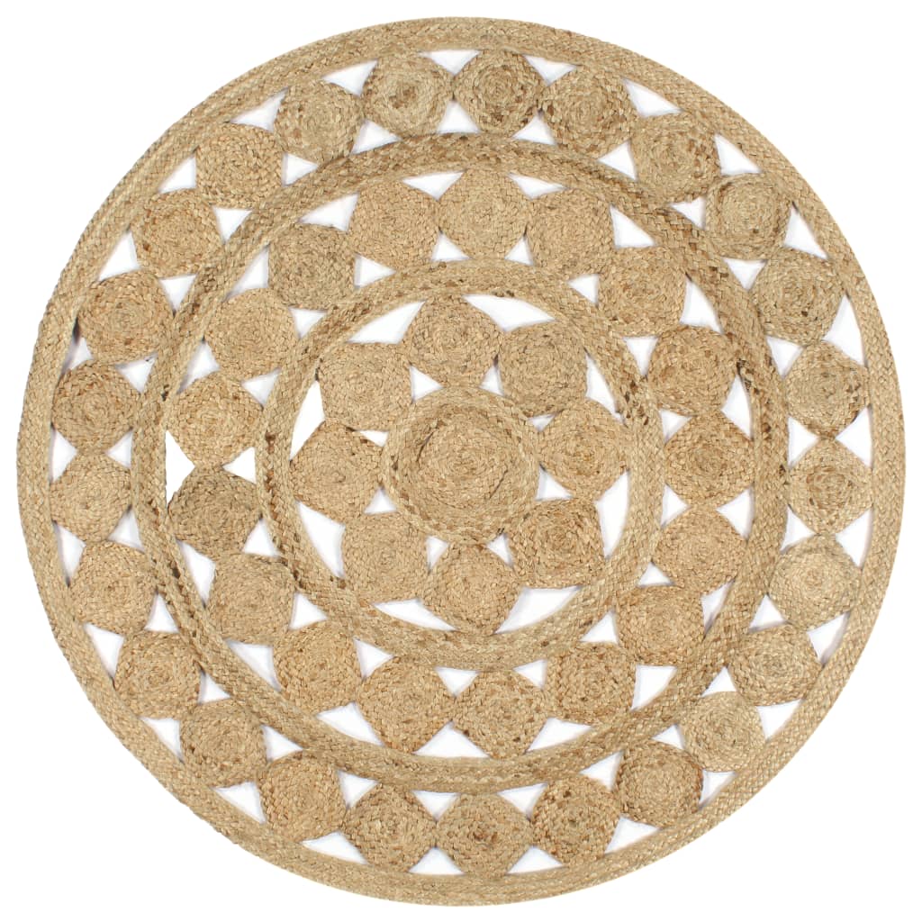 Handmade Rug Braided Jute 120 cm - OLBRIT