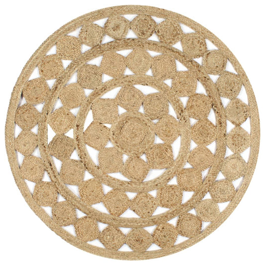 Handmade Rug Braided Jute 120 cm - OLBRIT
