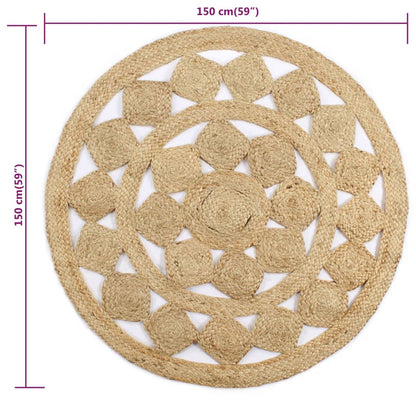 Handmade Rug Braided Jute 150 cm - OLBRIT