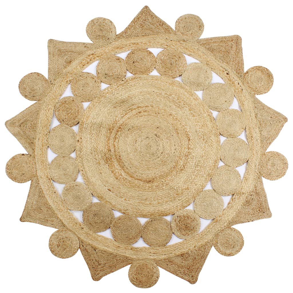 Handmade Rug Braided Jute 90 cm - OLBRIT