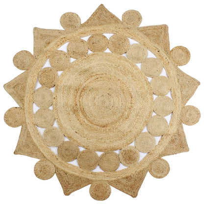 Handmade Rug Braided Jute 90 cm - OLBRIT