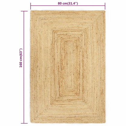 Handmade Rug Jute Natural 80x160 cm - OLBRIT