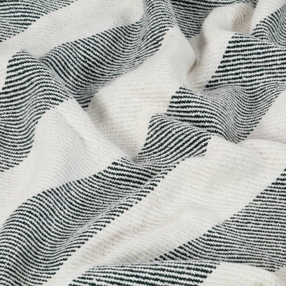 Throw Cotton Stripe 125x150 cm Dark Green - OLBRIT