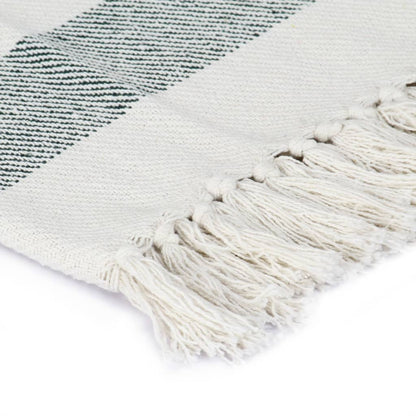 Throw Cotton Stripe 220x250 cm Dark Green - OLBRIT