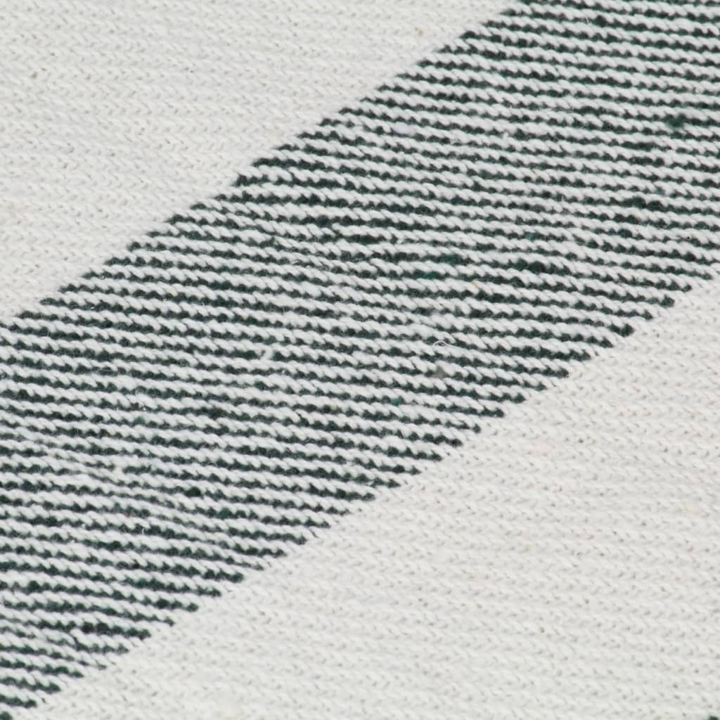 Throw Cotton Stripe 220x250 cm Dark Green - OLBRIT
