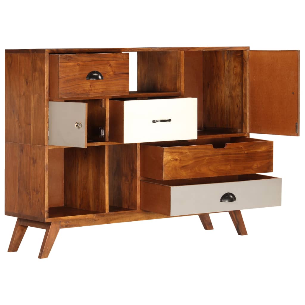 Sideboard 115x35x86 cm Solid Acacia Wood - OLBRIT