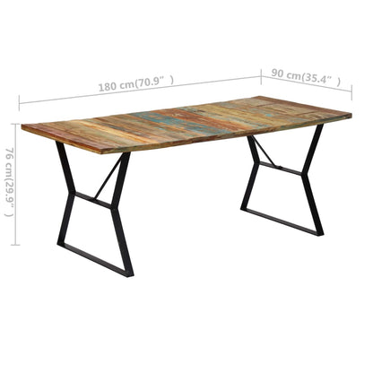 Dining Table 180x90x76 cm Solid Reclaimed Wood - OLBRIT