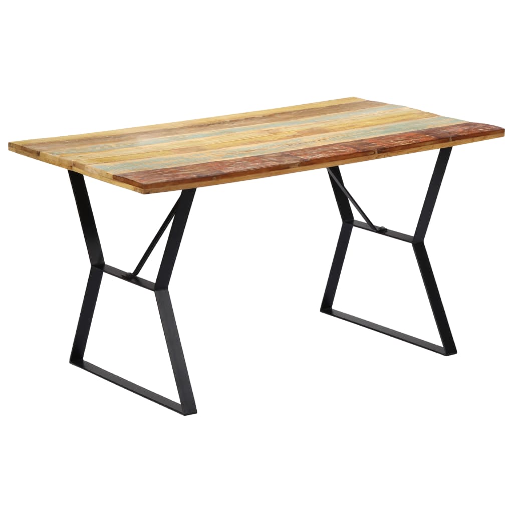 Dining Table 140x80x76 cm Solid Reclaimed Wood - OLBRIT
