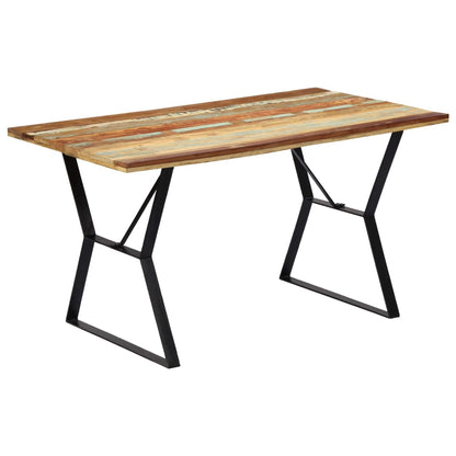 Dining Table 140x80x76 cm Solid Reclaimed Wood - OLBRIT