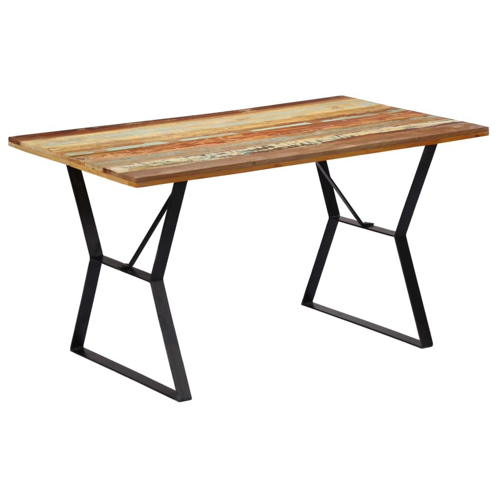 Dining Table 140x80x76 cm Solid Reclaimed Wood - OLBRIT
