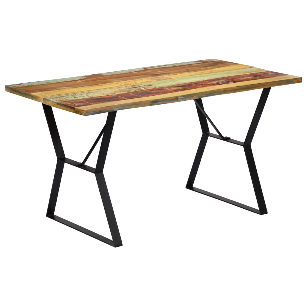 Dining Table 140x80x76 cm Solid Reclaimed Wood - OLBRIT