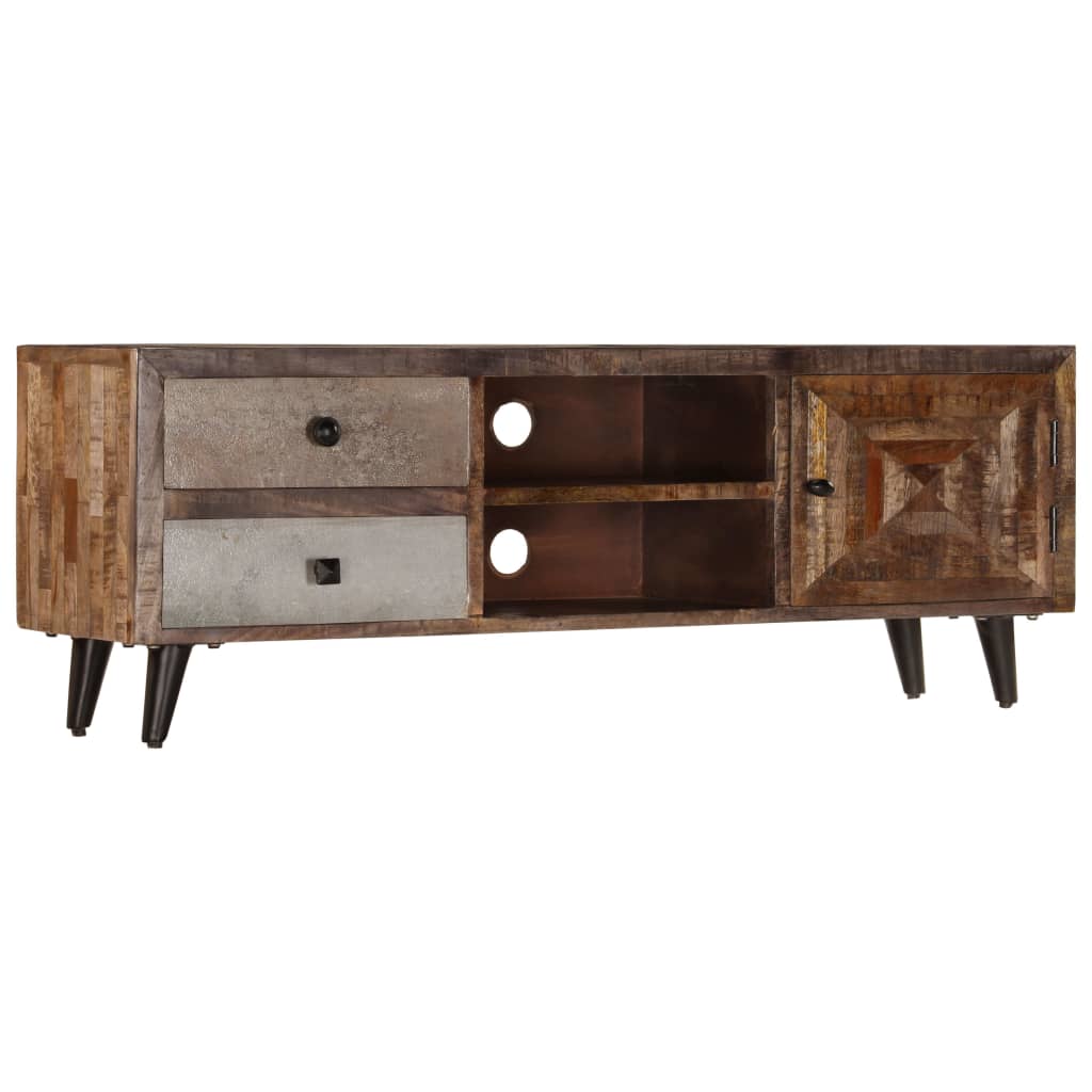 TV Cabinet 118x30x40 cm Solid Mango Wood - OLBRIT