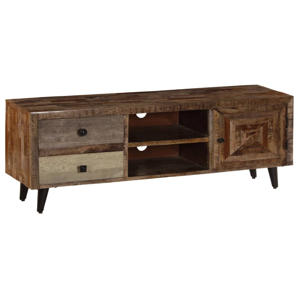 TV Cabinet 118x30x40 cm Solid Mango Wood - OLBRIT