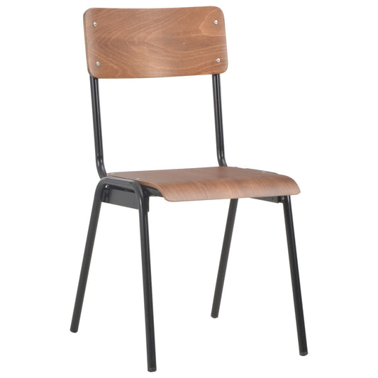 Dining Chairs 4 pcs Brown Solid Plywood Steel - OLBRIT