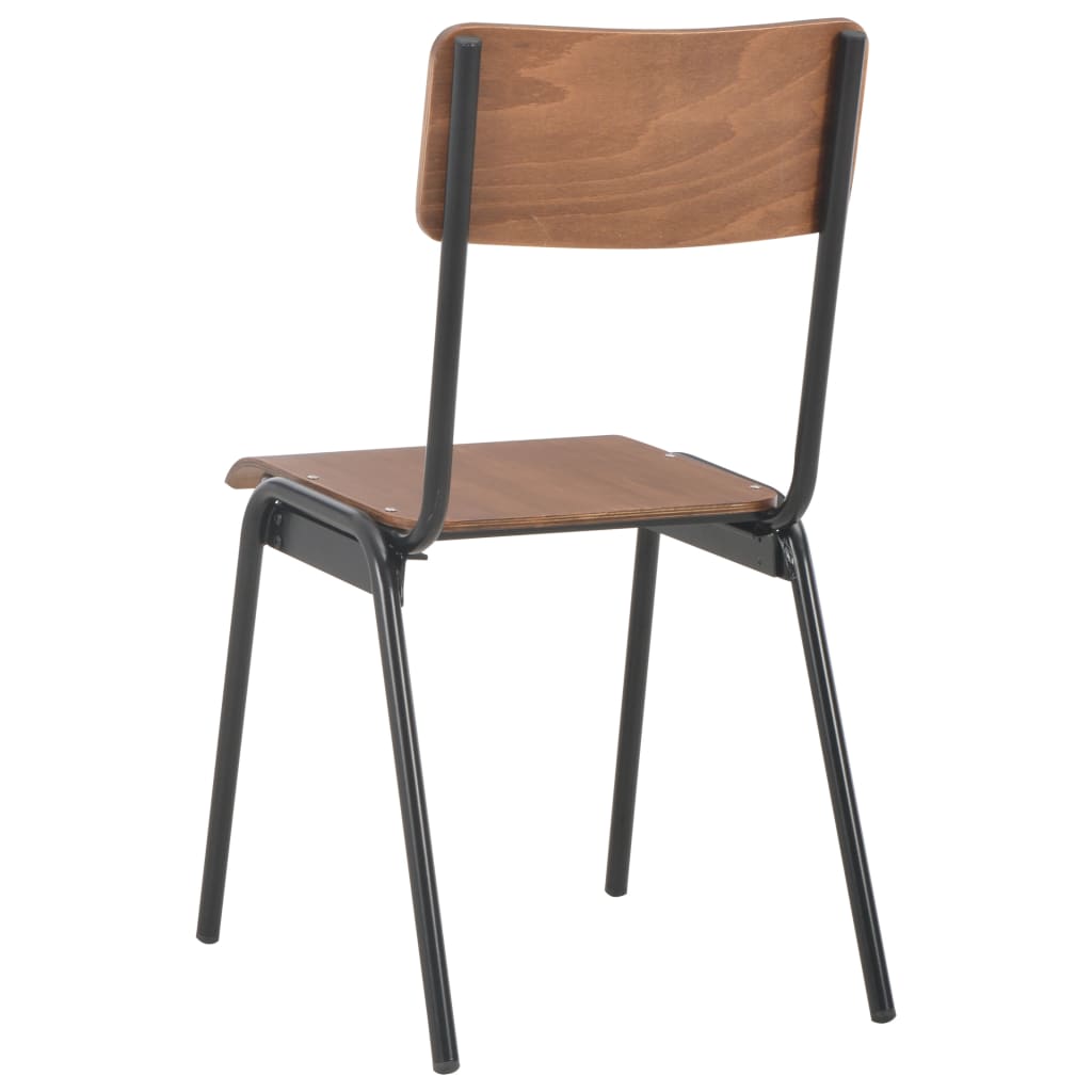 Dining Chairs 4 pcs Brown Solid Plywood Steel - OLBRIT