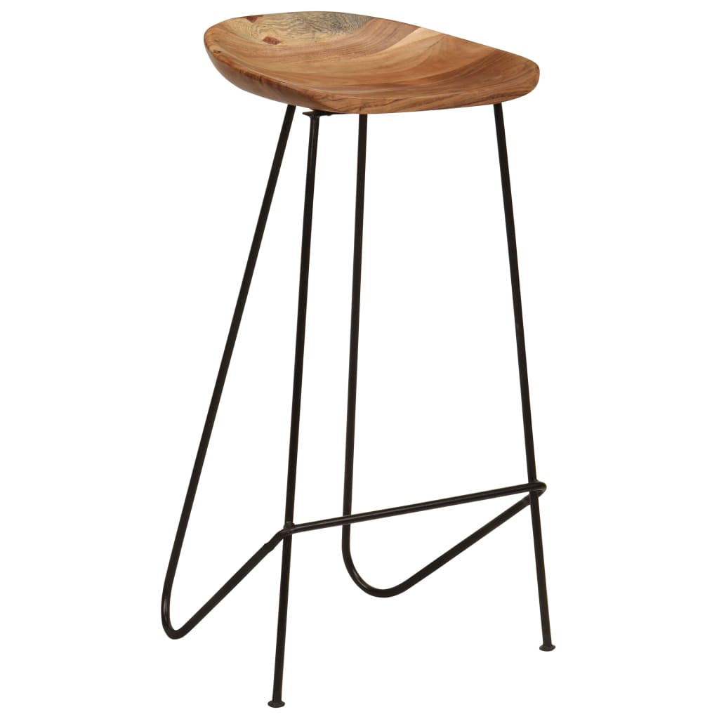 Bar Stools 2 pcs Solid Acacia Wood - OLBRIT