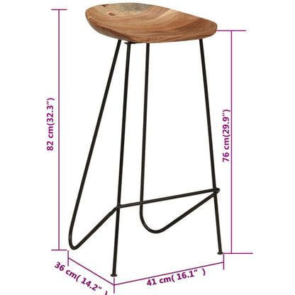 Bar Stools 2 pcs Solid Acacia Wood - OLBRIT
