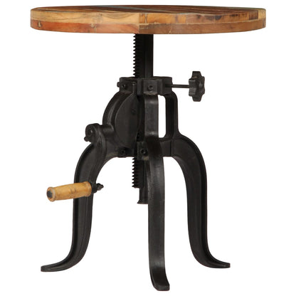 Side Table 45x (45-62) cm Solid Reclaimed Wood and Cast Iron - OLBRIT