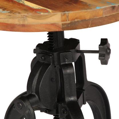 Side Table 45x (45-62) cm Solid Reclaimed Wood and Cast Iron - OLBRIT