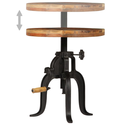 Side Table 45x (45-62) cm Solid Reclaimed Wood and Cast Iron - OLBRIT