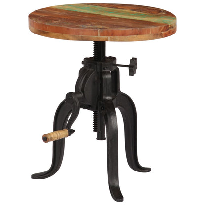 Side Table 45x (45-62) cm Solid Reclaimed Wood and Cast Iron - OLBRIT