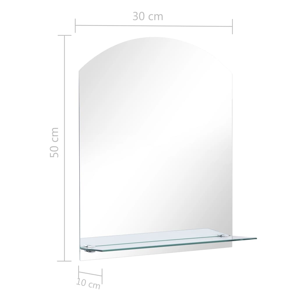 Wall Mirror with Shelf 30x50 cm Tempered Glass - OLBRIT