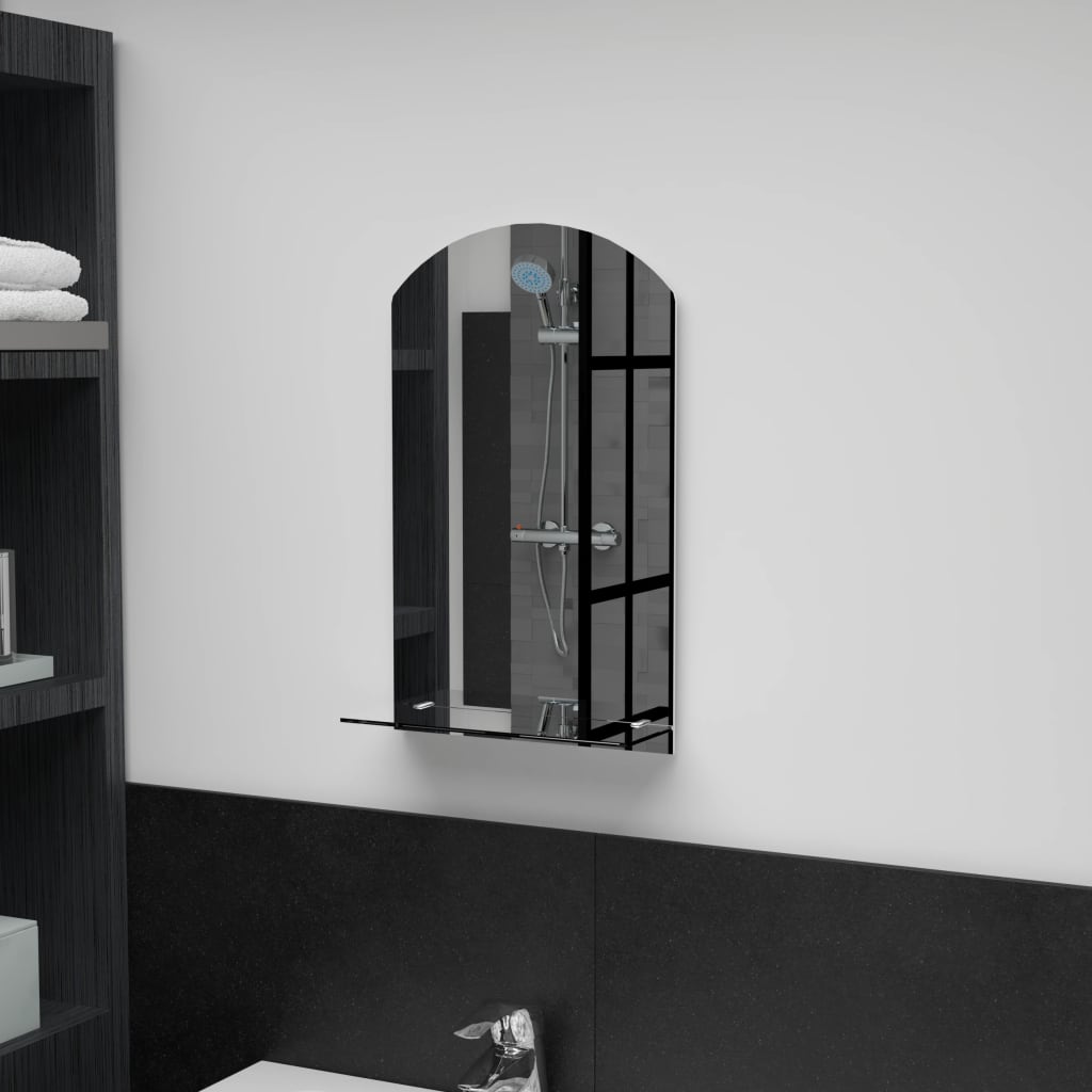 Wall Mirror with Shelf 30x50 cm Tempered Glass - OLBRIT