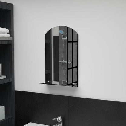 Wall Mirror with Shelf 30x50 cm Tempered Glass - OLBRIT