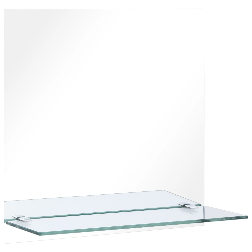 Wall Mirror with Shelf 30x30 cm Tempered Glass - OLBRIT