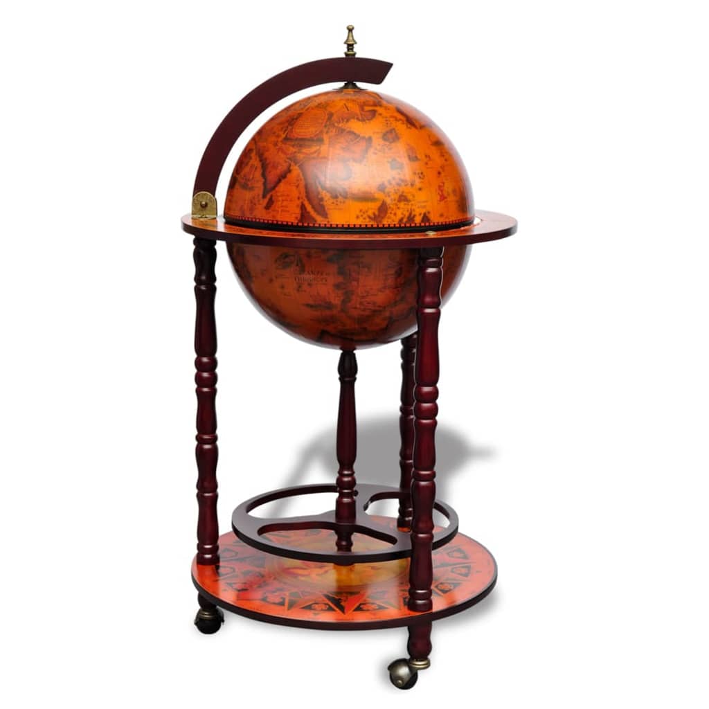 Globe Bar Wine Stand Eucalyptus Wood - OLBRIT