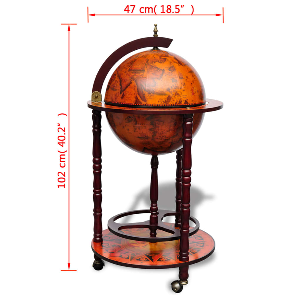 Globe Bar Wine Stand Eucalyptus Wood - OLBRIT