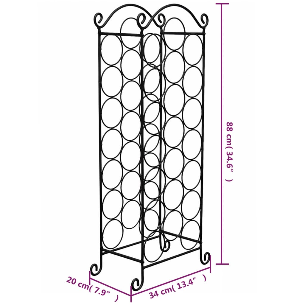 Wine Rack for 21 Bottles Metal - OLBRIT