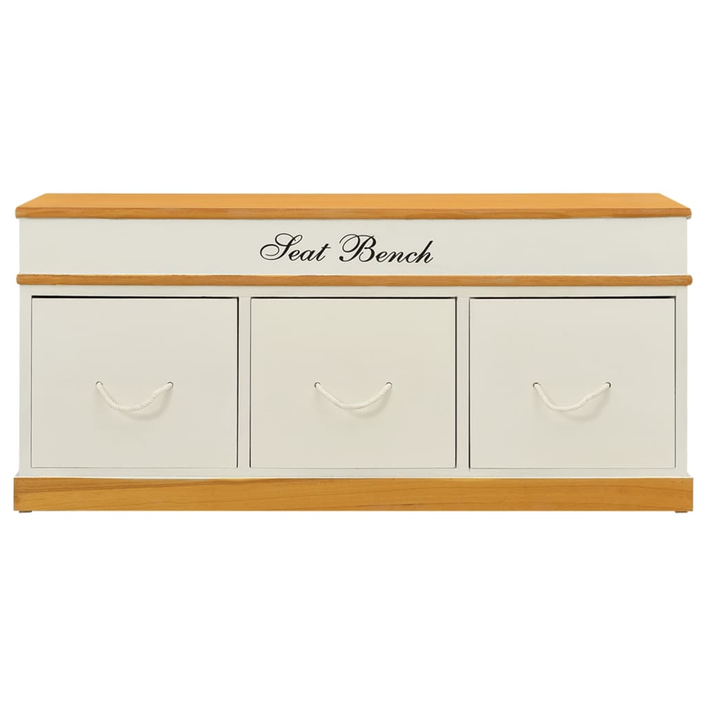 Storage Bench Solid Paulownia Wood 100 cm - OLBRIT