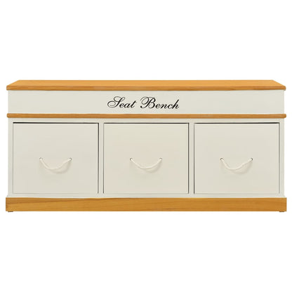 Storage Bench Solid Paulownia Wood 100 cm - OLBRIT