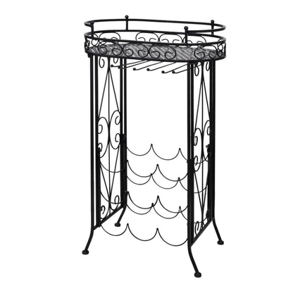 Wine Rack with Glass Holder for 9 Bottles Metal - OLBRIT