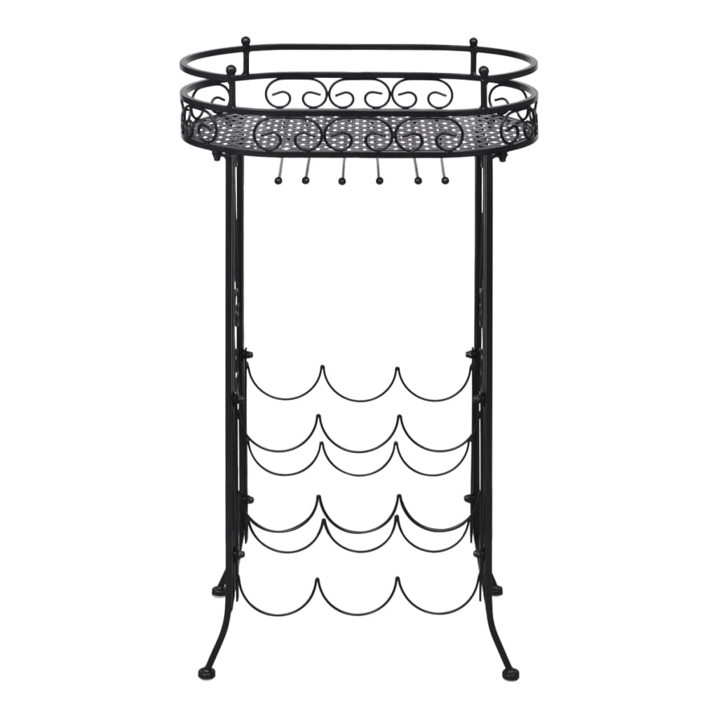 Wine Rack with Glass Holder for 9 Bottles Metal - OLBRIT