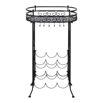 Wine Rack with Glass Holder for 9 Bottles Metal - OLBRIT