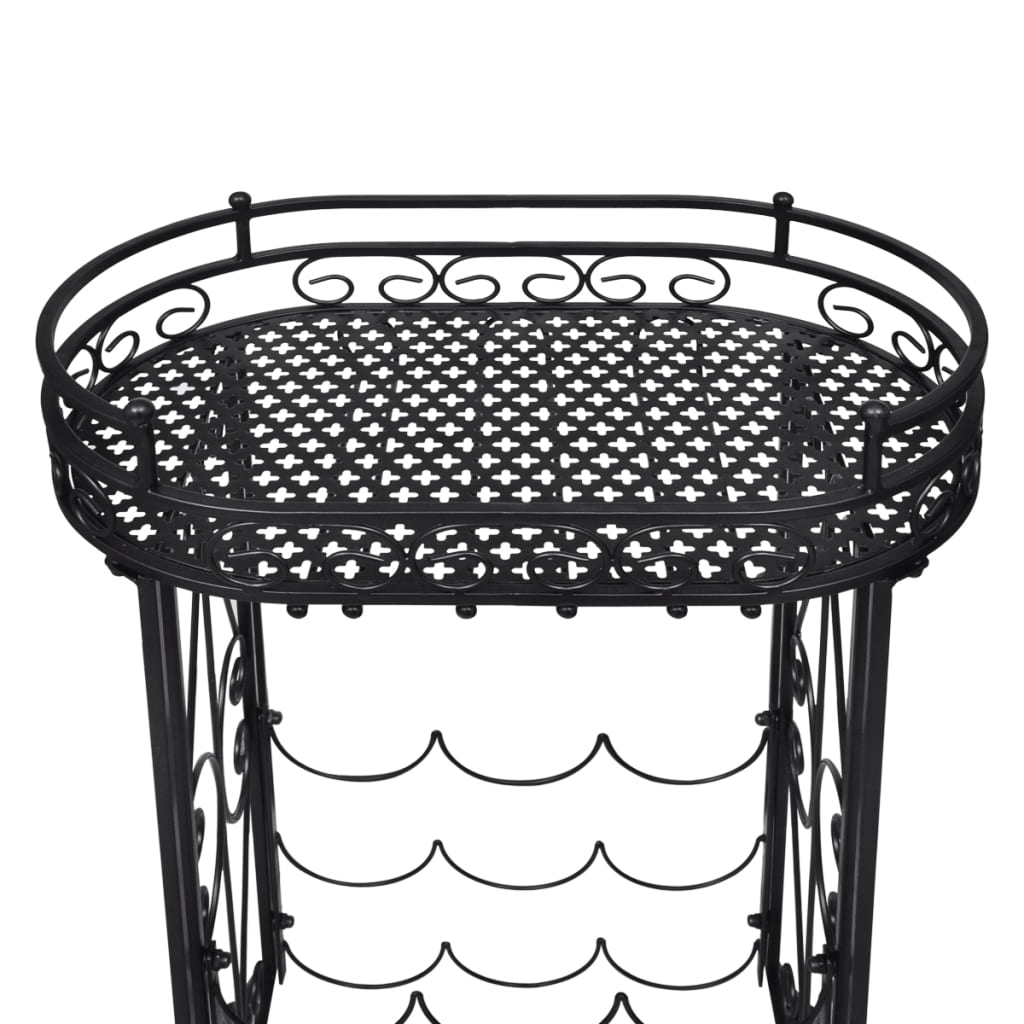 Wine Rack with Glass Holder for 9 Bottles Metal - OLBRIT