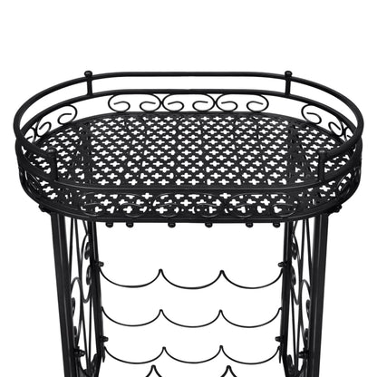 Wine Rack with Glass Holder for 9 Bottles Metal - OLBRIT