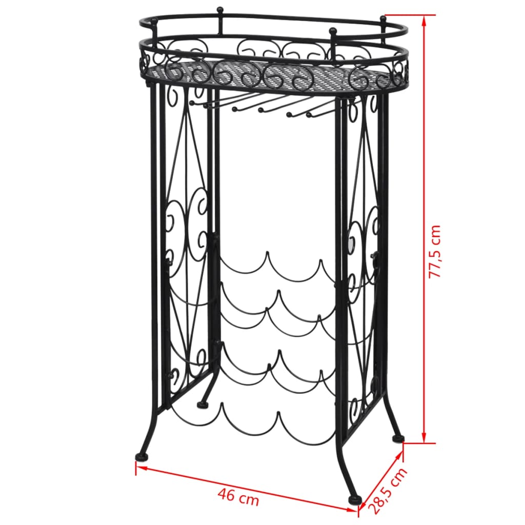 Wine Rack with Glass Holder for 9 Bottles Metal - OLBRIT