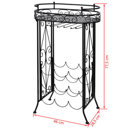 Wine Rack with Glass Holder for 9 Bottles Metal - OLBRIT