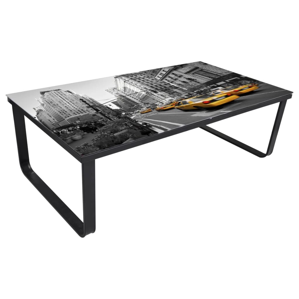 Coffee Table with Glass Top Rectangular - OLBRIT