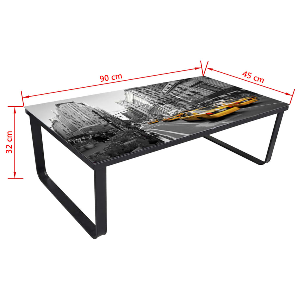 Coffee Table with Glass Top Rectangular - OLBRIT