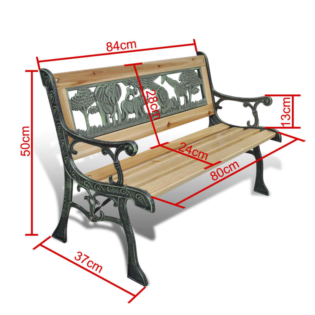 Children Garden Bench 84 cm Wood - OLBRIT