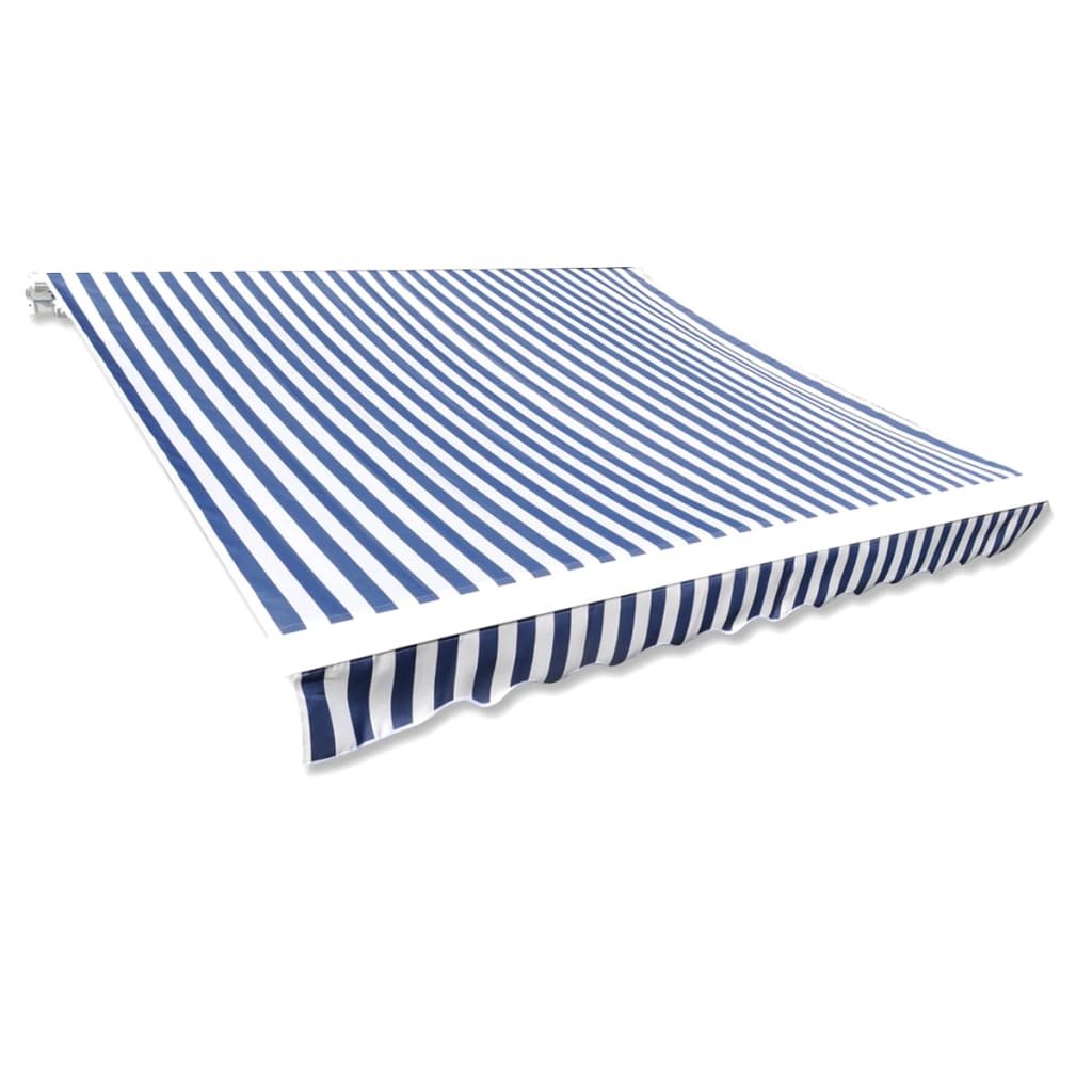 Awning Top Sunshade Canvas Blue & White 3 x 2.5m (Frame Not Included) - OLBRIT