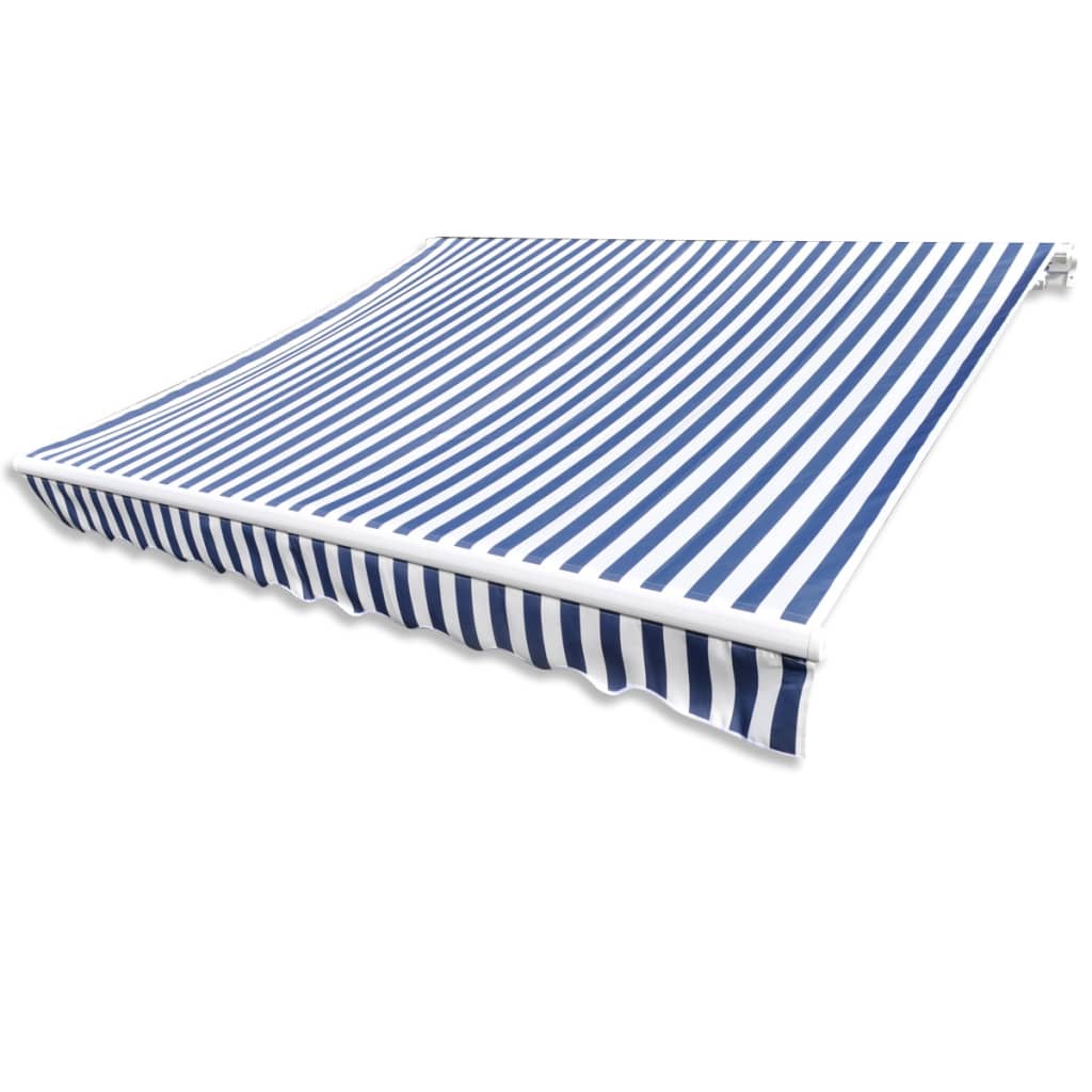Awning Top Sunshade Canvas Blue & White 3 x 2.5m (Frame Not Included) - OLBRIT