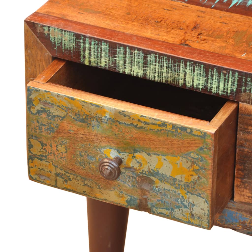 Coffee Table with Curved Edge 1 Drawer Reclaimed Wood - OLBRIT