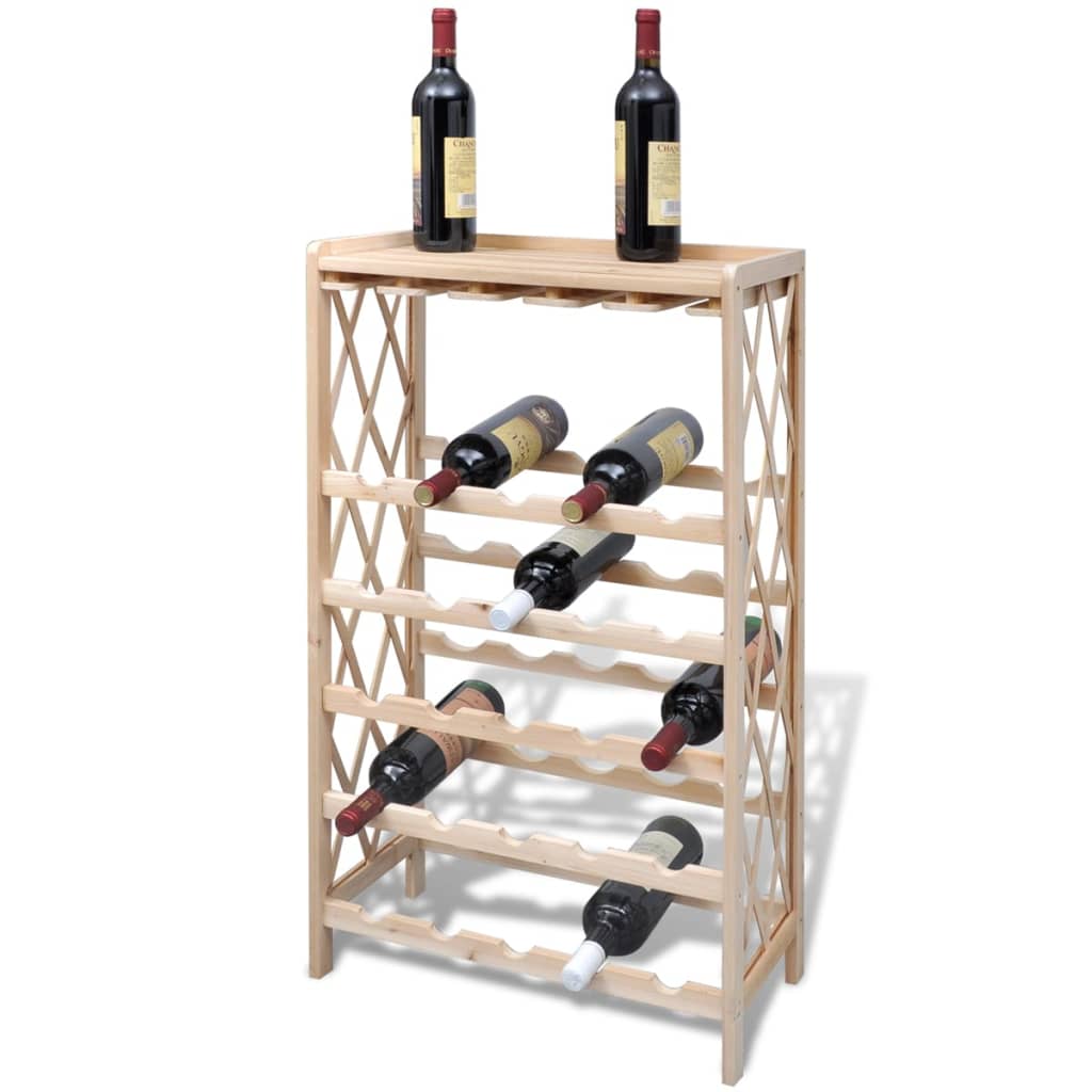 Wine Rack for 25 Bottles Solid Fir Wood - OLBRIT