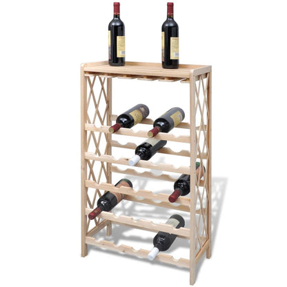 Wine Rack for 25 Bottles Solid Fir Wood - OLBRIT