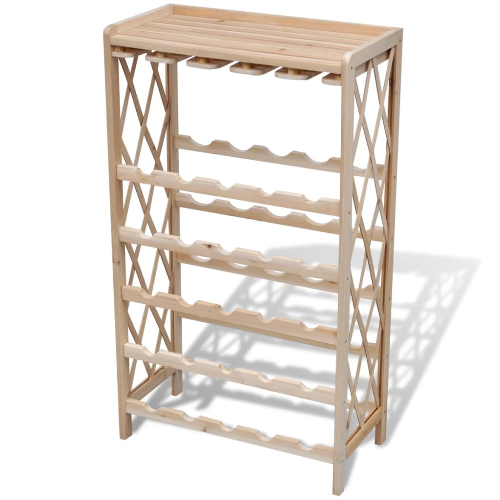 Wine Rack for 25 Bottles Solid Fir Wood - OLBRIT